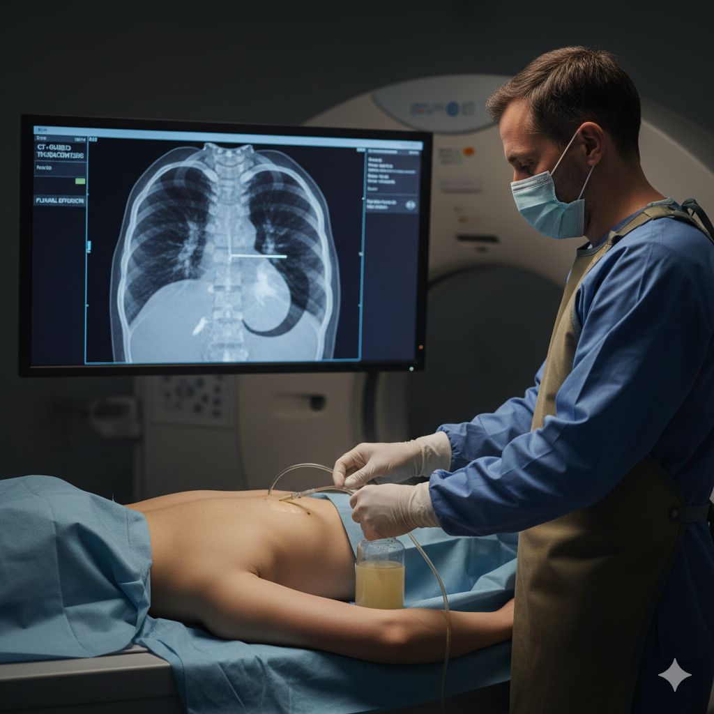 CT GUIDED PLEURAL TAP (THERAPEUTIC)