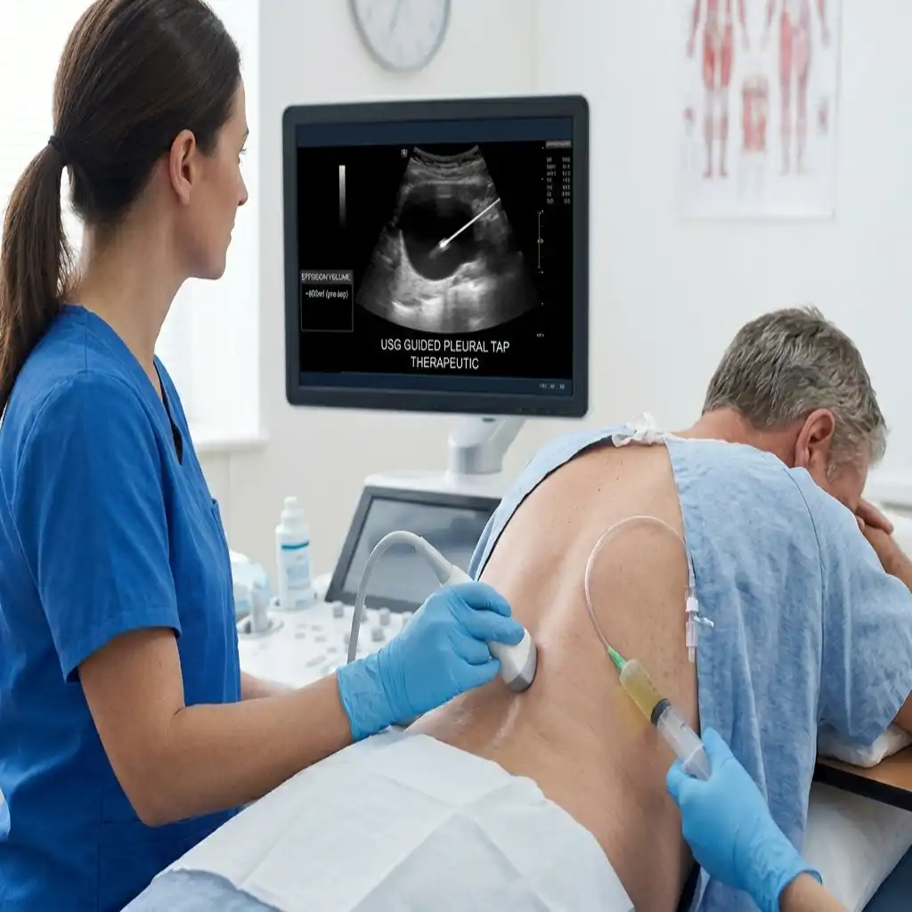 USG GUIDED PLEURAL TAP THERAPUTIC