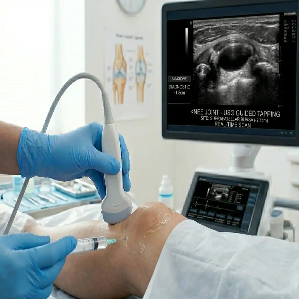 USG GUIDED KNEE TAPPING DIAGNOSTIC
